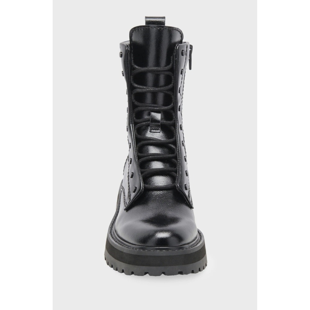 Dolce Vita Black Leather Combat Moto Boots